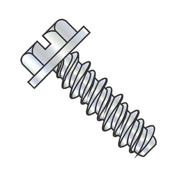 Usa Industrials Self-Drilling Screw, #8-18 x 1-1/4 in, Zinc Plated Steel Flange Hex Head Slotted Drive BULK-SCRW-13162 - main